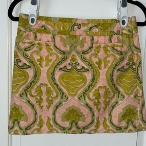 J. Crew slub fresco mini skirt damask print 2